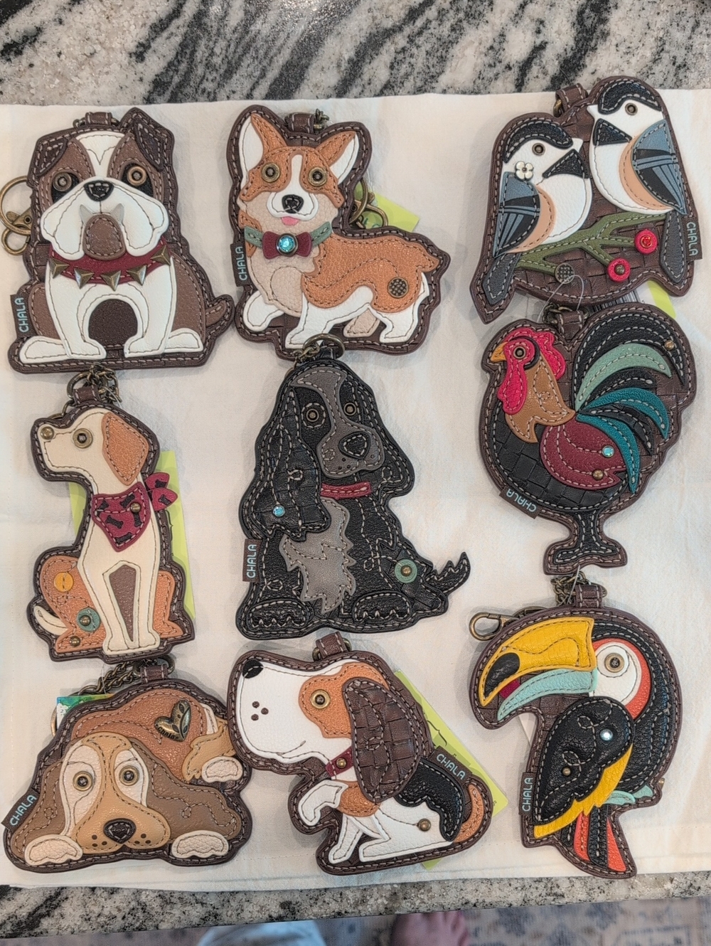 Chala Animal Key Chain Zip Coin Pouch Bag Charm - Choose One - Picture 2 of 12